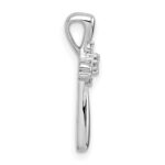 14k White Gold 1/10 carat Diamond 5-Stone Cross Chain Slide - Image 2