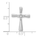 10K White Gold 1/6ct. 5-Stone Diamond Cross Chain Slide - Image 4