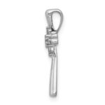 14k White Gold 1/6 carat Diamond 5-Stone Cross Chain Slide - Image 2