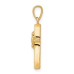 14k .01 carat Diamond Polished Cross Pendant - Image 2