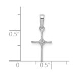 10K White Gold Small .01ct. Diamond Cross Pendant - Image 4