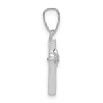 14k White Gold Small .01 carat Diamond Cross Pendant - Image 2
