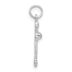 14k White Gold Small Diamond Budded Cross Pendant - Image 2