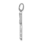 14k White Gold 1/10 carat Diamond Cross Pendant - Image 2