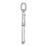 14k White Gold 1/5 carat Diamond Cross Pendant - Image 2