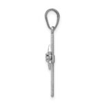 14k White Gold Diamond Star Cross Pendant - Image 2