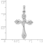 14k White Gold 1/5 carat Diamond Cross Pendant - Image 4