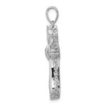 14k White Gold 1/6 carat Diamond Cross Pendant - Image 2