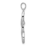 14k White Gold 1/4 carat Diamond Cross Pendant - Image 2
