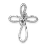14k White Gold 1/3 carat Diamond Cross Omega Slide - Image 3