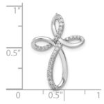 10K White Gold 1/6ct. Diamond Cross Chain Slide - Image 4