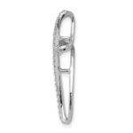 14k White Gold 1/5 carat Diamond Cross Omega Slide - Image 2