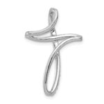 14k White Gold 1/5 carat Diamond Cross Omega Slide - Image 3