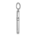 14k White Gold 1/6 carat Diamond Cross Pendant - Image 2