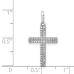 14k White Gold 1/6 carat Diamond Cross Pendant - Image 4