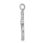 14k White Gold 1/6 carat Lab Grown Diamond VS/SI+ G+ Complete Cross Pendant - Image 2