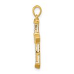 14k 1/6 carat Lab Grown Diamond VS/SI+ G+ Complete Cross Pendant - Image 2