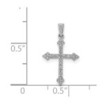 14k White Gold 1/10 carat Diamond Cross Pendant - Image 4