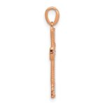 14k Rose Gold 1/10 carat Diamond Cross Pendant - Image 2