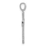 14k White Gold 1/10 carat Diamond Cross Pendant - Image 2