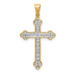 14k 1/10 carat Lab Grown Diamond VS/SI+ G+ Complete Cross Pendant