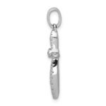 14k White Gold 1/6 carat Diamond Cross Pendant - Image 2