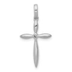 14k White Gold 1/6 carat Diamond Cross Pendant - Image 3
