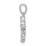 14k White Gold 1/6 carat Diamond Cross Pendant - Image 2