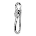 14k White Gold 1/2 carat Diamond Filigree Cross Chain Slide - Image 2