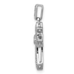 14k White Gold 1/10 carat Diamond Fancy Cross Pendant - Image 2