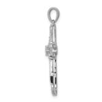 14k White Gold 1/3 carat Diamond Filigree Cross Pendant - Image 2
