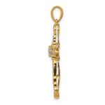 14k 1/3 carat Diamond Filigree Cross Pendant - Image 2