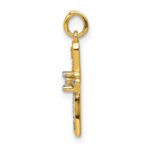 10K and Rhodium .03ct. Diamond Cross Charm - Image 2
