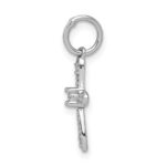 14k White Gold .03 carat Diamond Cross Charm - Image 2