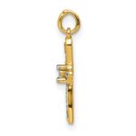 14k and White Rhodium .03 carat Diamond Cross Charm - Image 2