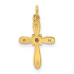 14k and White Rhodium .03 carat Diamond Cross Charm - Image 3