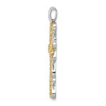 14k Two-tone 5/8 carat Diamond Filigree Cross Pendant - Image 2