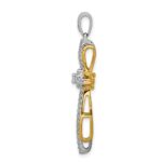 14k Two-tone 1/3 carat Diamond Passion Cross Pendant - Image 2