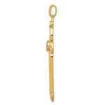 14k 1/4 carat Diamond Fancy Budded Cross Pendant - Image 2