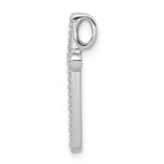 14k White Gold 1/10 carat Diamond Cross Chain Slide - Image 2