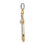 14k Two-tone 1/6 carat Diamond Cross Pendant - Image 2