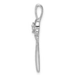 14k White Gold Diamond Heart Omega Slide Pendant - Image 2