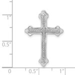 14k White Gold Polished 1/10 carat Diamond Budded Cross Chain Slide - Image 4