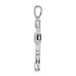 14k White Gold 3/8 carat Diamond Filigree Cross Pendant - Image 2