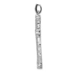 14k White Gold 1 carat Diamond Budded Cross Pendant - Image 2