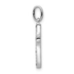 14k White Gold 1/15 carat Diamond and Sapphire Cross Pendant - Image 2