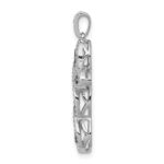14k White Gold 1/5 carat White and Blue Diamond Cross Pendant - Image 2
