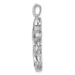 14k White Gold 1/5 carat White and Black Diamond Cross Pendant - Image 2
