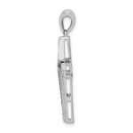 14k White Gold 1/5 carat Black and White Diamond Cross Pendant - Image 2