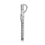 14k White Gold 1/6 carat Black and White Diamond Infinity Cross Chain Slide - Image 2